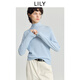 LILY100%羊毛2025冬新款半高領(lǐng)純色百搭氣質(zhì)通勤針織衫毛衣女上衣 401藍色 L