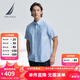 諾帝卡（NAUTICA）【商場(chǎng)同款】男裝25春夏新款棉氨牛津紡經(jīng)典短袖襯衫男WO5201 山泉藍(lán)42F L