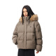 FDR官方店 R字毛領(lǐng)連帽羽絨服男女秋冬季加厚保暖面包服外套 咖色 L