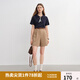 獨束時(shí)尚絲巾翻領(lǐng)POLO短袖T恤 藏青 L （尺碼：2）