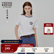 Teenie Weenie小熊女裝T恤2025夏季新款撞色清新時(shí)尚柔軟短袖上衣 象牙白 M