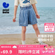 迷你巴拉女童短褲夏季寶寶花苞褲柔軟牛仔輕薄透氣褲子