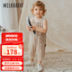 Milkbarn兒童無袖連體褲 1-6歲中小童純棉背帶褲寶寶春夏外出褲子 格紋LOGO 80