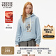 Teenie Weenie小熊加絨衛衣女秋冬學(xué)院風(fēng)休閑索羅娜連帽衛衣套頭衫 淺藍色 M (165)