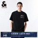 杰克·瓊斯（JACK&JONES） 百搭簡(jiǎn)約寬松做舊刺繡字母重磅純棉短袖T恤男裝225101024