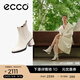 愛(ài)步（ECCO）靴子女 百搭圓頭高跟切爾西女靴牛皮靴 雕塑222683 石灰色22268301378 37