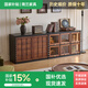 南蘭2025新款法式復(fù)古實木電視柜中古風(fēng)客廳高級感家用收納儲物柜 棋盤格+巧克力柜組合柜【2.1米】