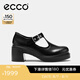 愛步（ECCO）單鞋 25年新款輕奢牛皮扣帶增高粗跟高跟鞋 都市首爾223543 黑色22354301001 37