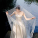 小米星水晶素紗高清超透軟紗新娘結婚頭紗影樓旅拍寫(xiě)真跟妝造型 白色1.5*1.5米軟紗 無(wú)發(fā)梳自由造