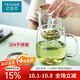 憶壺茶（YIHUTEA）泡茶杯茶水分離玻璃杯辦公室家用水杯男士茶杯玻璃高硼硅綠茶杯子 【加大加厚】500ML竹蓋玻璃杯