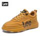 Lee男休閑板鞋秋冬低幫潮鞋厚底增高百搭休閑青年學(xué)生鞋子 土黃色 41