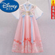 迪士尼（Disney）漢服女童古風(fēng)洋裝夏款超仙中國風(fēng)古裝襦裙夏季兒童公主裙子炸街潮 粉色 刺繡漢服連衣裙 120碼建議身高110cm