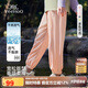 英氏（YEEHOO）女童褲子兒童長(zhǎng)褲中大童裝防蚊褲輕薄沙灘褲寬松夏裝 粉紅  150 