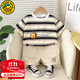 G.DUCKKIDS小黃鴨男童夏季套裝新款兒童衣服一歲男寶寶棉短袖上衣嬰幼兒褲子 YH252214款 黑色 80 尺碼7-11月(建議寶寶75-85cm