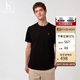 哈吉斯（HAZZYS）男裝花logo純色短袖T恤ASTZE0CBX78 黑色BK 2XL（185/104A52）