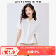 佐丹奴短款襯衫女夏季純棉府綢通勤風(fēng)翻領(lǐng)襯衣女短袖05345468