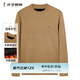 才子（TRIES）男士加絨半高領(lǐng)針織衫春秋品牌LOGO刺繡純色厚款保暖套頭毛衫衣 駝色 3XL 54(185/100A)