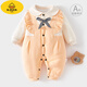 G.duck嬰兒棉衣秋冬夾棉連體衣冬天女寶寶保暖衣服加厚外出棉服冬裝a類(lèi) 【加棉款】蝴蝶結橘色 適合10℃ 80cm