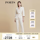 PORTS寶姿商場(chǎng)同款春夏新款女裝淺亞麻金腰帶造型西裝LD8J056PWQ073 亞麻淺金 M (6)