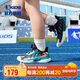 喬丹男童跑步鞋小童夏季旋鈕扣運動鞋兒童透氣鞋子 石墨藍/青湖綠 33