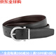 Ferragamo男士牛皮腰帶 針扣式商務(wù)休閑板扣皮帶寬約3.5cm/可裁 679781 675140馬蹄扣/黑色 105碼