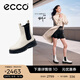 愛步（ECCO）厚底切爾西靴女 倪妮同款一腳蹬女靴中筒牛皮靴 蹤跡220753 HL 石灰色22075301378 36