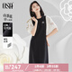 歐莎（OSA）法式假兩件拼接連衣裙女夏季新款小個(gè)子氣質(zhì)泡泡袖小黑裙 黑色 2XL