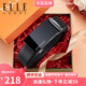 ELLE HOMME法國品牌皮帶男自動(dòng)扣真皮腰帶牛皮男士褲帶生日禮物送男友老公 橙色禮盒/902195質(zhì)感鏡面 115cm -130隨機發(fā)（可修剪）
