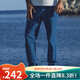 AKCLUB夏季薄款新復古回潮休閑褲男長(cháng)褲子斜紋直筒港風(fēng)AK男裝2312203 淺藍 S