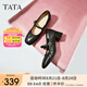 他她（TATA）粗跟瑪麗珍鞋女氣質小皮鞋通勤單鞋女秋新款WR301CQ4 黑色 36