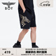 BOY LONDON潮牌休閑褲中性風夏季寬松高街黑色短褲N13902 黑色 M