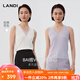 藍地（LANDI）[萬(wàn)能顯瘦內搭]LANDI肌理感網(wǎng)紗拼接V領(lǐng)針織背心女吊帶2025夏新品 白色 M