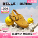 百麗（Belle）smiley聯(lián)名款笑臉童鞋吐司鞋2025夏新舒適休閑勃肯鞋84042B75 黃色 34 (220mm)