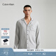 Calvin Klein內衣秋冬男士時(shí)尚休閑格紋紐扣翻領(lǐng)舒適家居長(cháng)袖睡衣NM1428O P7A-鴿子灰 S