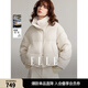 ELLE90白鴨絨寬松立領(lǐng)短款羽絨服女2024冬裝新款休閑加厚保暖外套 淺灰 M