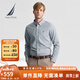 諾帝卡（NAUTICA）【商場(chǎng)同款】男裝春夏新款全棉千鳥(niǎo)格經(jīng)典舒適格紋襯衫男WO4300 深碳灰01C S