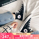 匡威（Converse）1970s復古男女帆布鞋運動(dòng)休閑鞋All Star經(jīng)典款高幫情侶鞋板鞋 經(jīng)典常青款黑色 101010 42