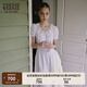 Teenie Weenie小熊白色連衣裙女2025年夏季新款法式鏤空蕾絲溫柔氣質(zhì)短袖裙子 象牙白 XS