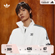 adidas情侶款復(fù)古風(fēng)梭織立領(lǐng)夾克外套男女阿迪達(dá)斯官方三葉草 亮白 L