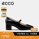 愛步（ECCO）25年夏季新款時尚優(yōu)雅風瑪麗珍粗跟高跟鞋 型塑290963 黑色37