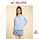 HOLLISTER25春夏新款經典小海鷗美式棉質條紋襯衫女裝KI340-5028 藍色 S (165/88A)