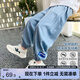 左西男中大童牛仔褲兒童防蚊褲夏2025新款夏裝長(zhǎng)褲子 淺牛仔色 140