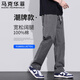 馬克華菲休閑褲男士春秋季時(shí)尚潮流純色簡(jiǎn)約百搭工裝直筒長(cháng)褲 灰色 L