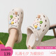 星期六（St&Sat）厚底增高洞洞鞋一鞋兩穿涼拖鞋沙灘涼鞋 SSC21101RB 卡其 36