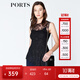 PORTS寶姿 新品商場(chǎng)同款夏新款女裝無(wú)袖吊帶內襯假兩件上衣 黑色 M (6)