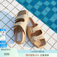 NINE WEST玖熙薄荷涼拖女2025夏季新款老錢風(fēng)軟底外穿勃肯拖鞋 杏色 35