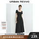UR2025秋季新款女裝休閑簡(jiǎn)約拼接修身短袖連衣裙UWM750025 黑色 (偏長(zhǎng)) M