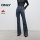 ONLY2025秋季新款高腰摩登修身長(cháng)褲喇叭褲牛仔褲女|125432023 J34390洗水牛仔藍 M M標準褲長(cháng)