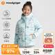 moodytiger女童羽絨服秋冬款防風(fēng)防寒兒童外套印花修身三防保暖運動(dòng)鵝絨服 晶璨藍 150 cm