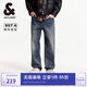 杰克·瓊斯（JACK&JONES）復古水洗貓須長(cháng)褲男士百搭潮流時(shí)尚酷帥寬松牛仔褲男裝
